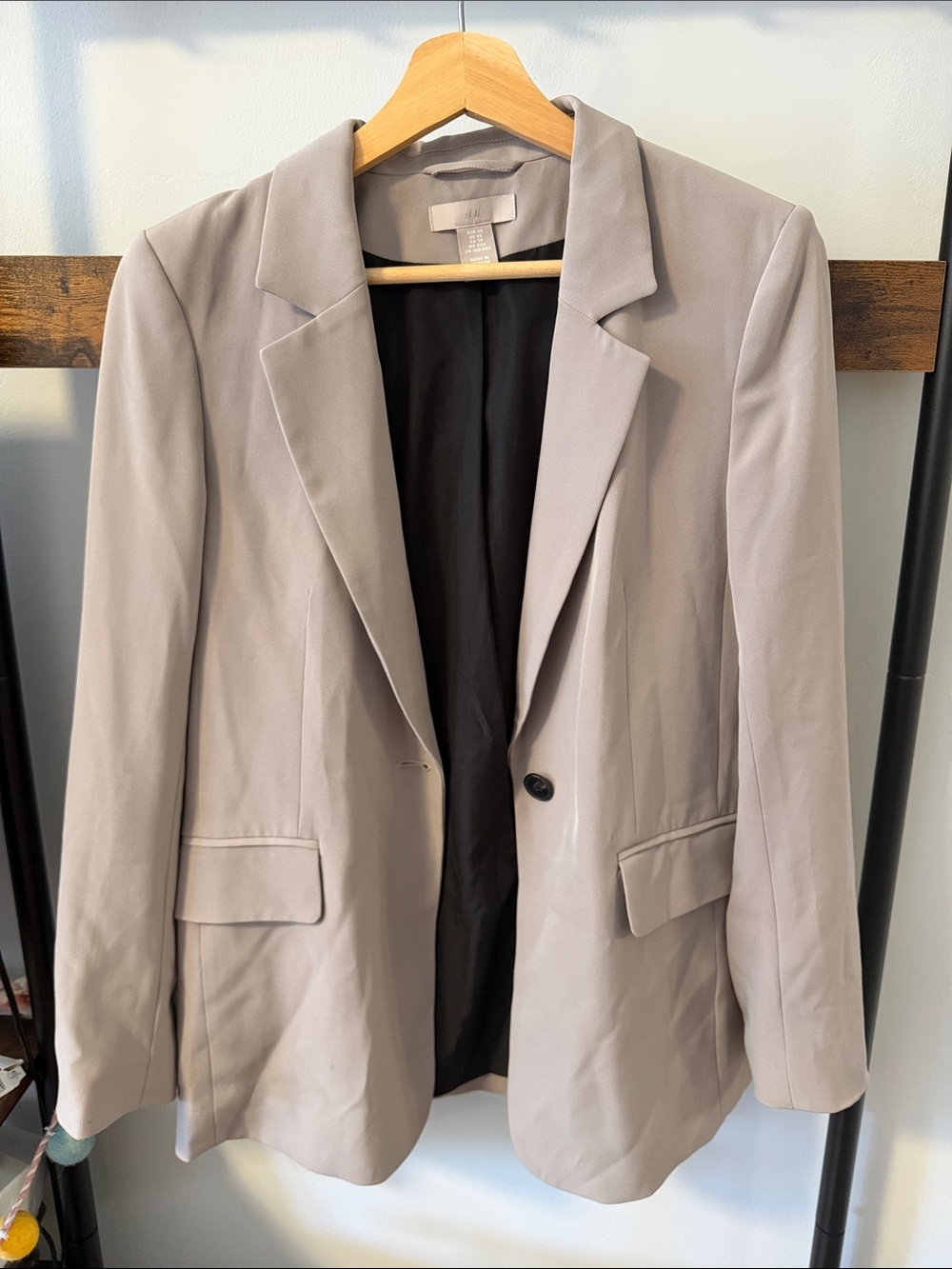 H&M Women's Taupe Single-Button Blazer